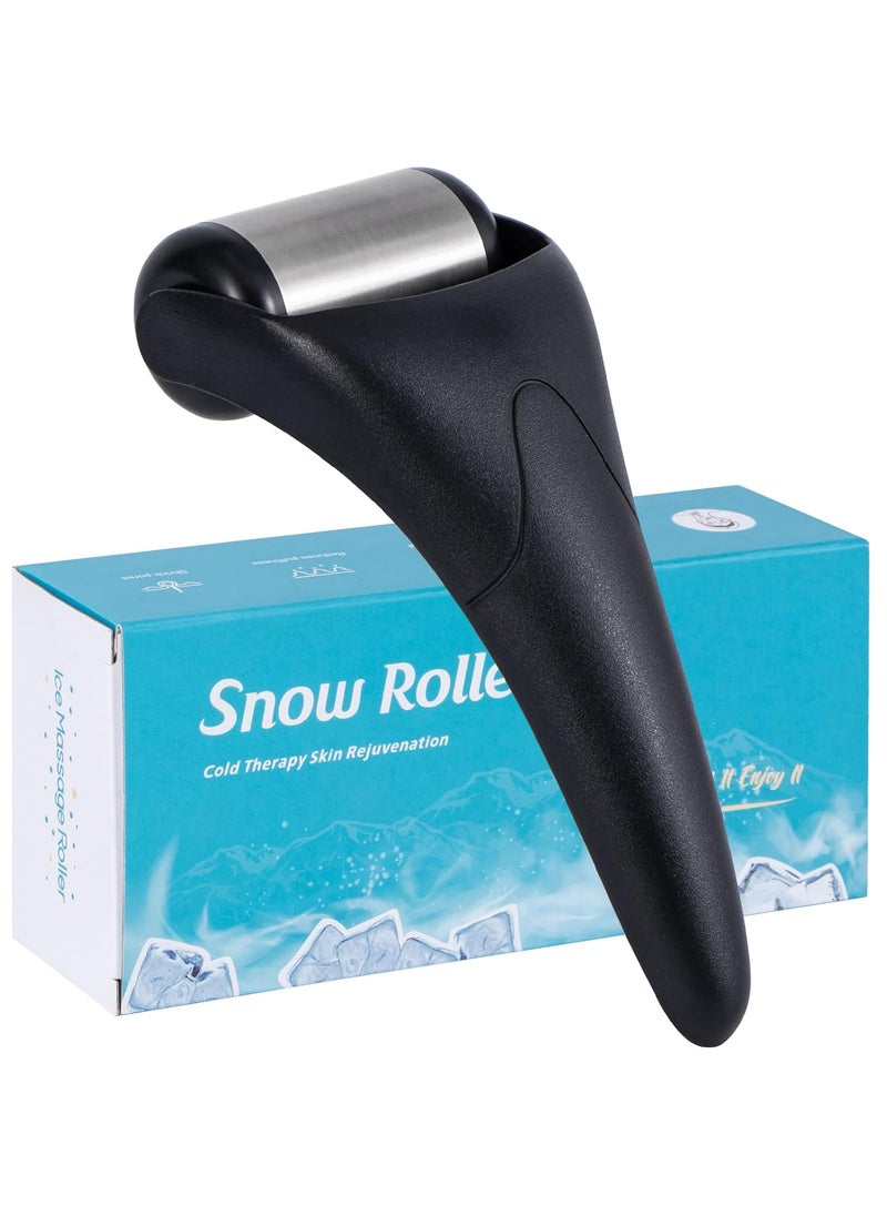 Stainless Steel Ice Roller for Face & Eye, Puffiness Migraine Pain Relief, Face Massager Tools Self Care Gift for Men Women, Black