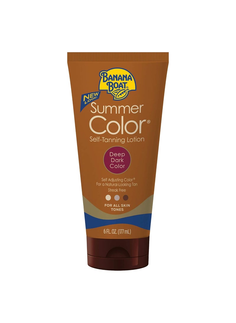 Banana Boat, Summer Color Self-Tanning Lotion, Deep Dark Color for All Skin Tones, 6 oz
