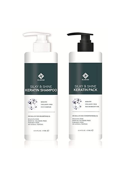 Elabore Silky & Shine KERATIN Shampoo & Pack SET 16.06fl.oz/ 475ml