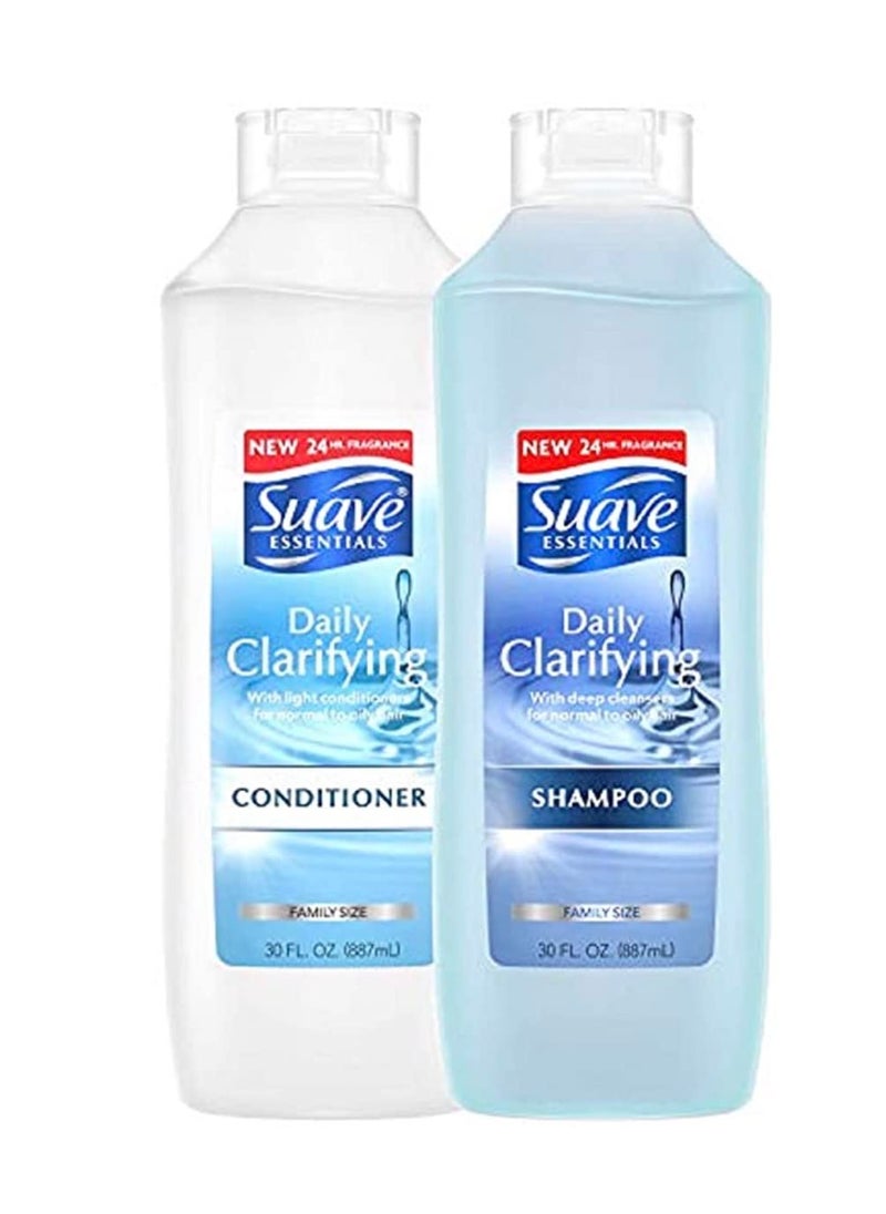 Essentials Daily Clarifying Shampoo and Conditioner Set 30 Oz. Each