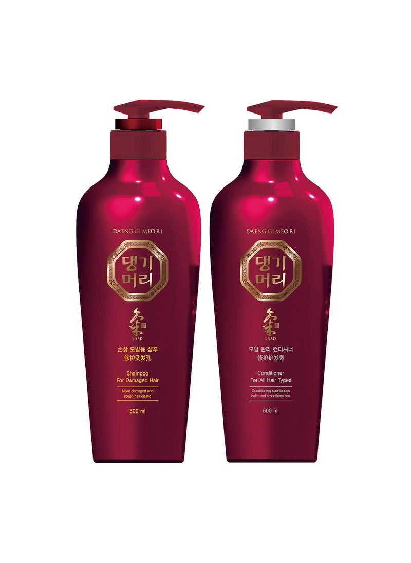 Daeng Gi Meo Ri - Shampoo & Conditioner Set for Damaged hair, Add Nutrition and Shine for Healthy and Energetic Hair, Reducing Dandruff, Nourishing and Promoting Hair Growth, 16.9 FL. OZ/ 500ml