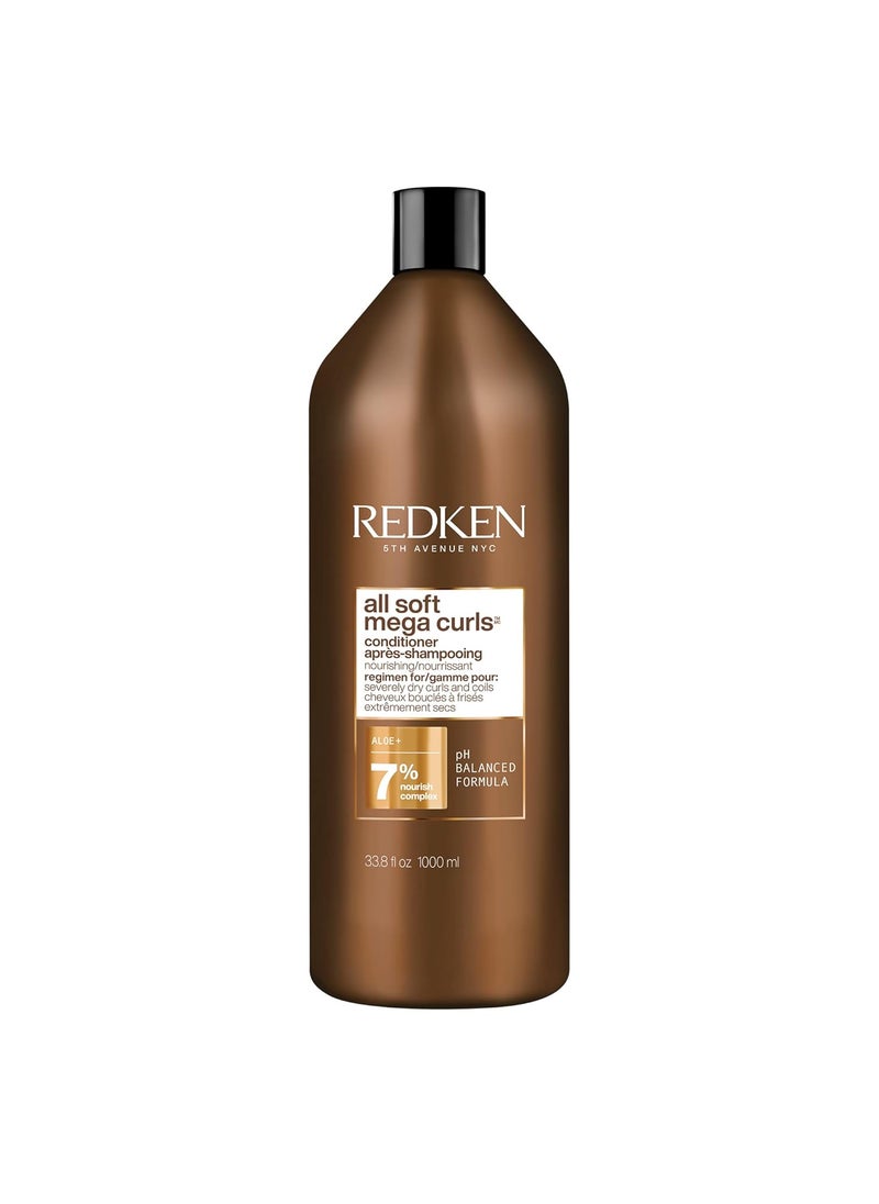 Redken All Soft Mega Curls Conditioner | For Extremely Dry Hair | For Curly & Coily Hair | Nourishes & Softens Severely Dry Hair | With Aloe Vera