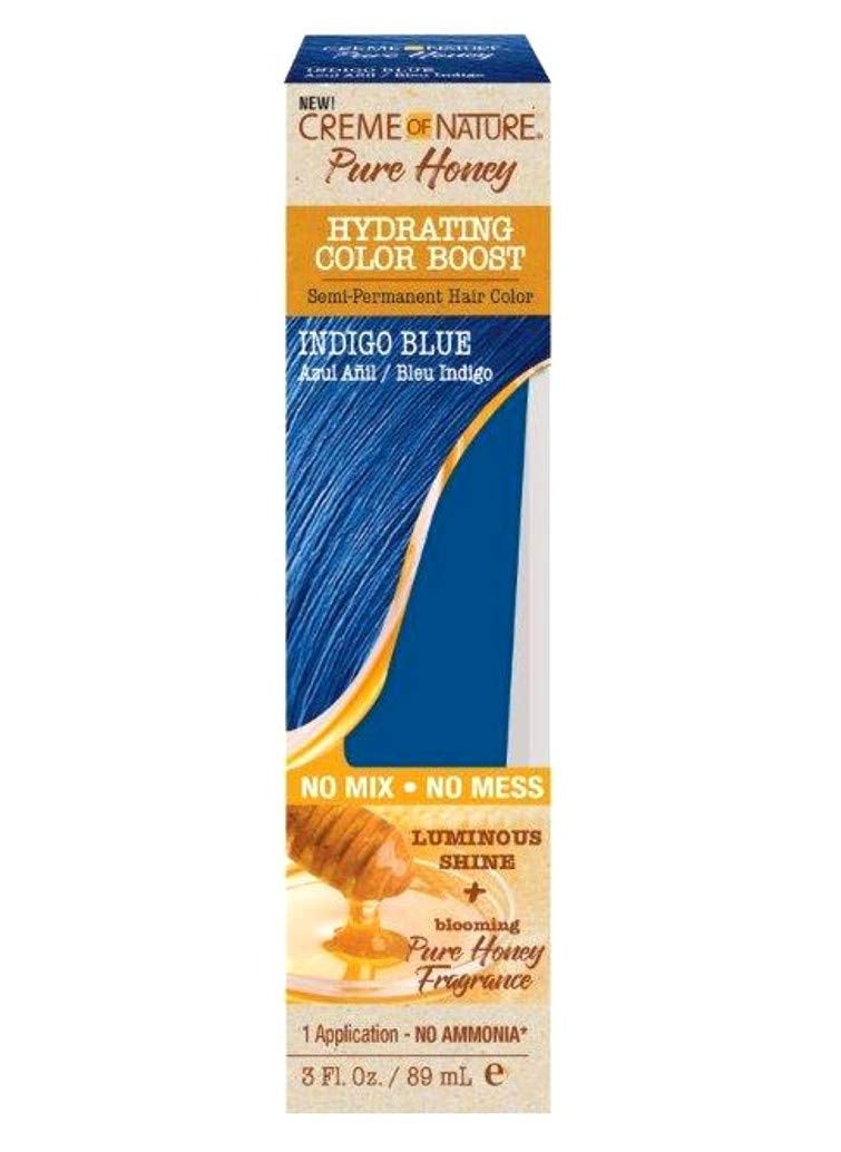 Creme Of Nature Pure Honey Hydrating Color Boost, Indigo Blue, 3 Fl Oz