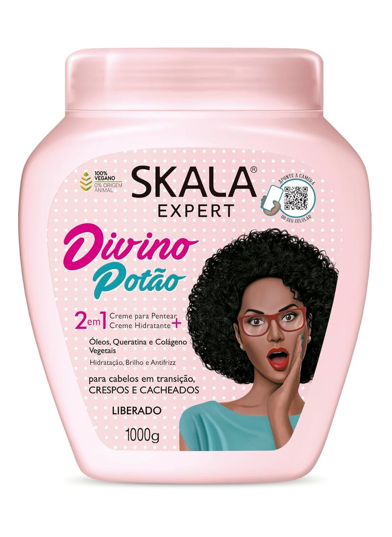 Skala - Expert - Creme de Tratamento 2 em1 Crespo Divino 1 Kg - (Divine Curls 2 in 1 Treatment Cream Net 33.81 Oz)