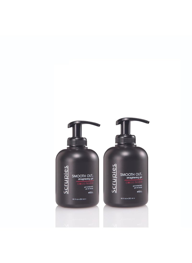 Scruples Smooth Out Shine Enhancing & Frizz Control Gel for All Hair Types - Straightening & Styling Solution for Women and Men, 8.5 oz (Pack of 2)