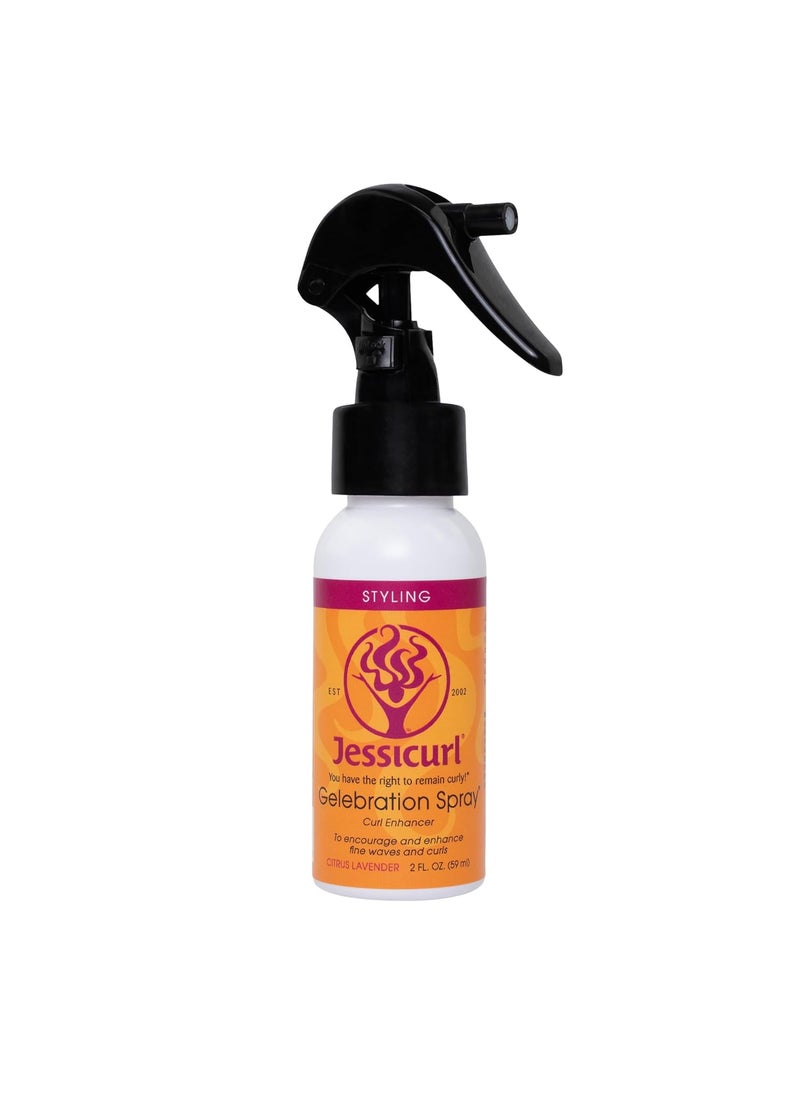 Jessicurl, Gelebration Spray, Citrus Lavender, 2 Fl oz. Curl Enhancer for Fine Hair with Flaxseed Extract, Curl Styler for Wavy Hair, Curly Hair Products