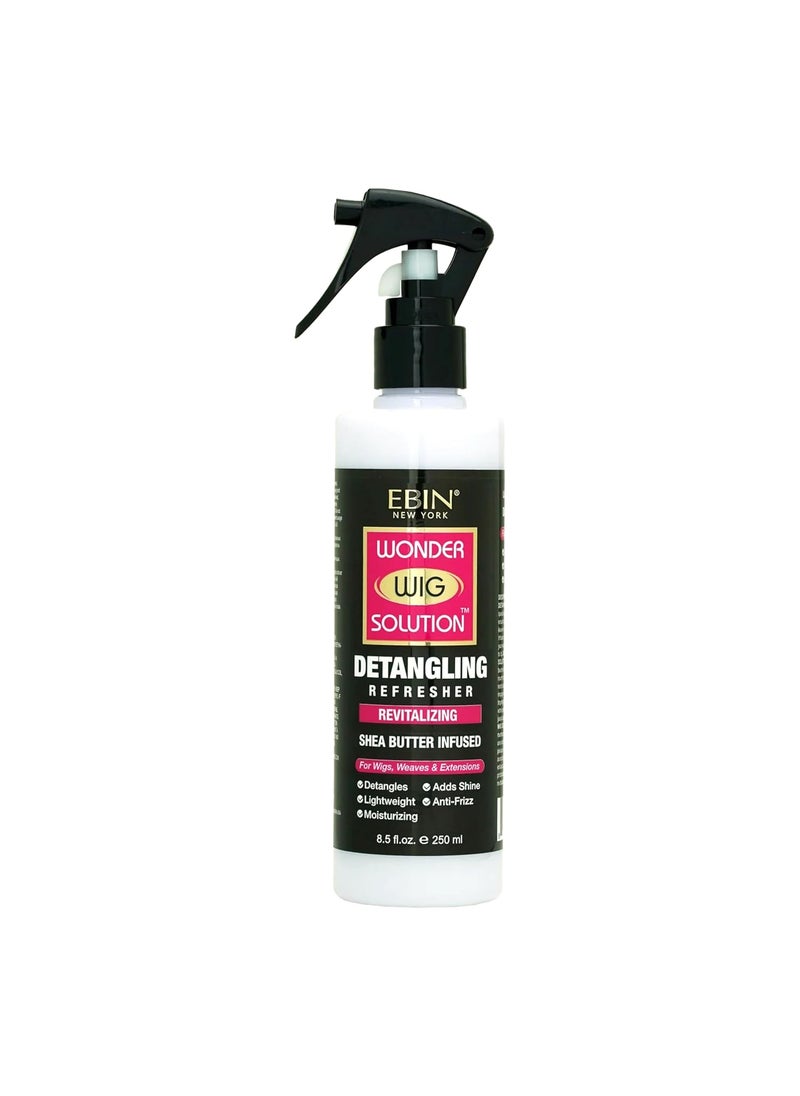 Wonder Wig Solution Detangling Refresher Spray 8.5oz for Wig| Protecting Hair and Gives Hydration with Shea Butter Infused Formula, Moisturizing and Soften Hair, Detangler Hair with High Shine