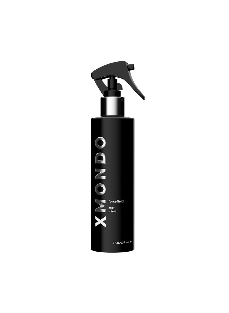XMONDO Hair Forcefield Heat Shield - Vegan Formula with Pro-Vitamin B5 to Shield From Heat up to 500 degrees F, Reduce Drying Time, and Add Light Hold, 8 Fl Oz 1-Pack