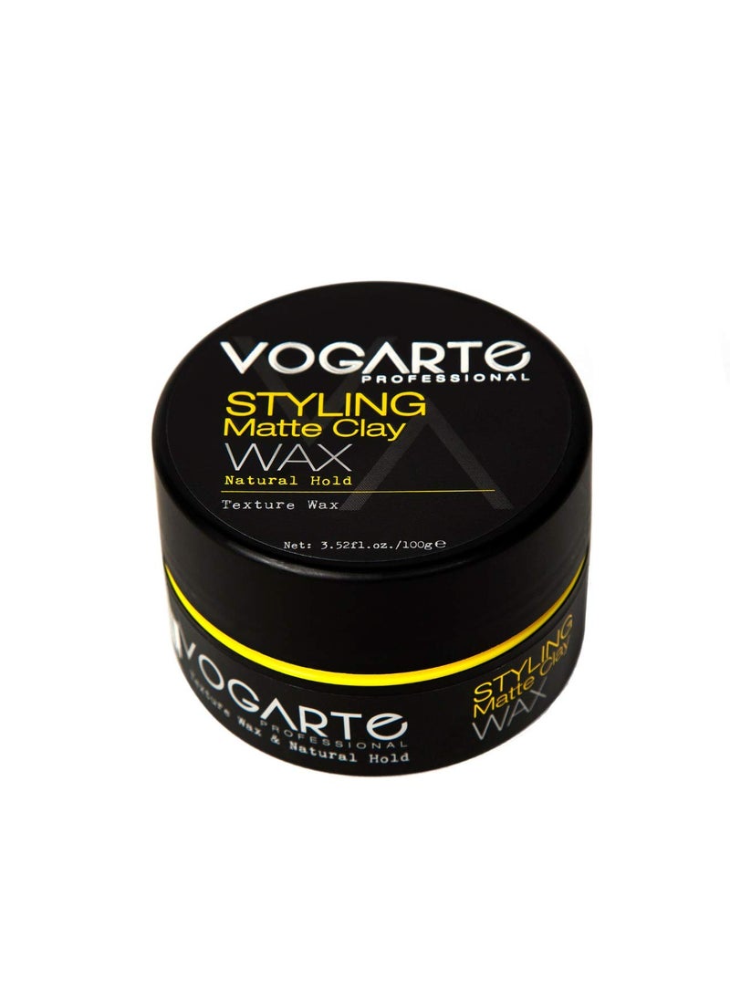Hair Styling Clay Wax for Men, Natural Hold & Matte Finish, 3.52 oz
