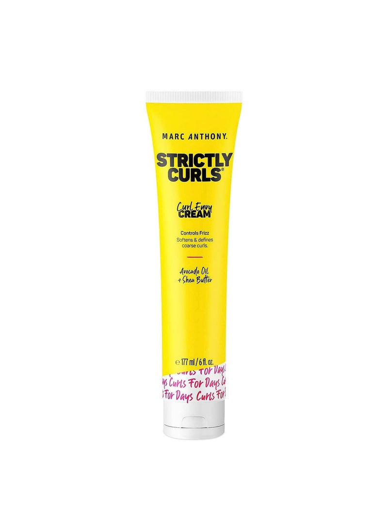 Marc Anthony Curl Envy Cream - Defining Cream for Coarse, Frizzy Curls with Avocado Oil & Shea Butter - Sulfate-Free, Adds Bounce - 6 Oz