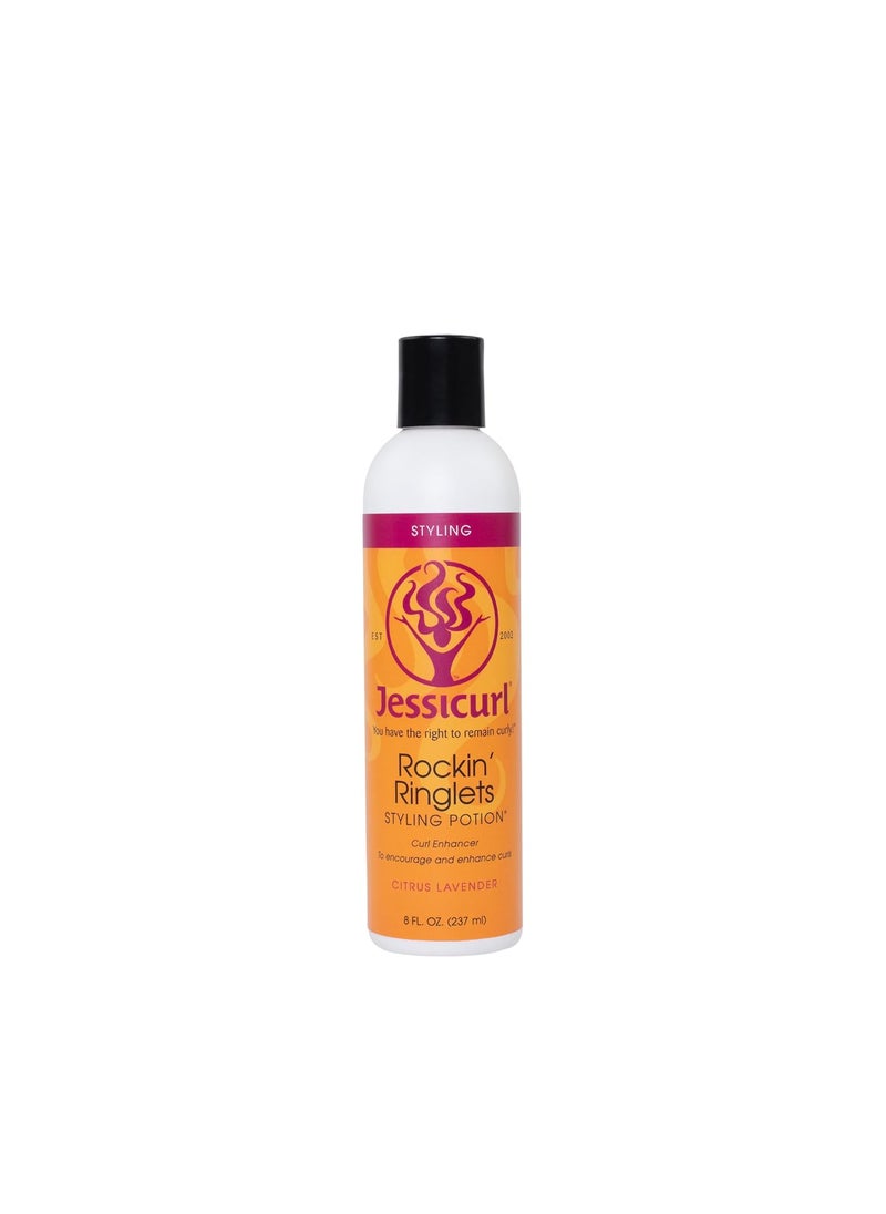 Jessicurl, Rockin' Ringlets Styling Potion, Citrus Lavender, 8 Fl oz. Curl Enhancer with Flaxseed Extract, Curl Defining Styler for Curly Hair and Frizz Control