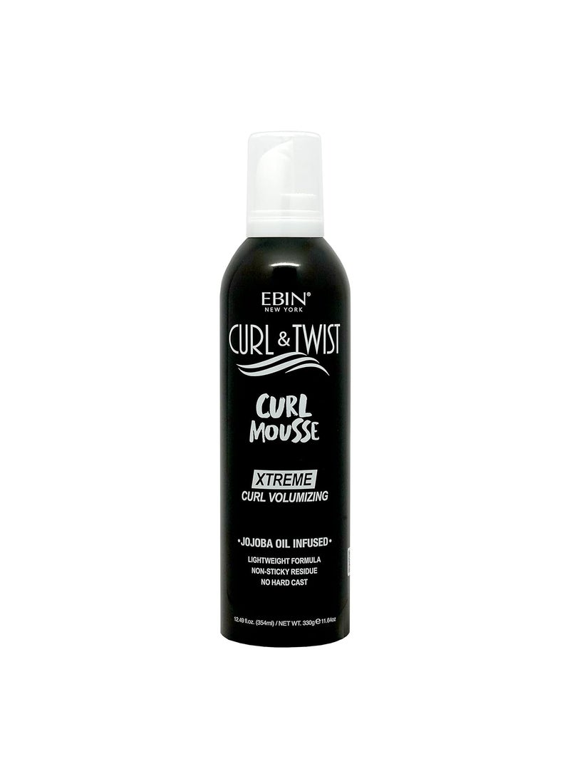 EBIN NEW YORK Curl & Twist Xtreme Curl Volumizing Mousse 12.49oz/354ml | Jojoba & Lavender Oil Infused | Adds Moisture | Vitamin B Strengthens Hair | Anti-Frizz, Smooth Finish