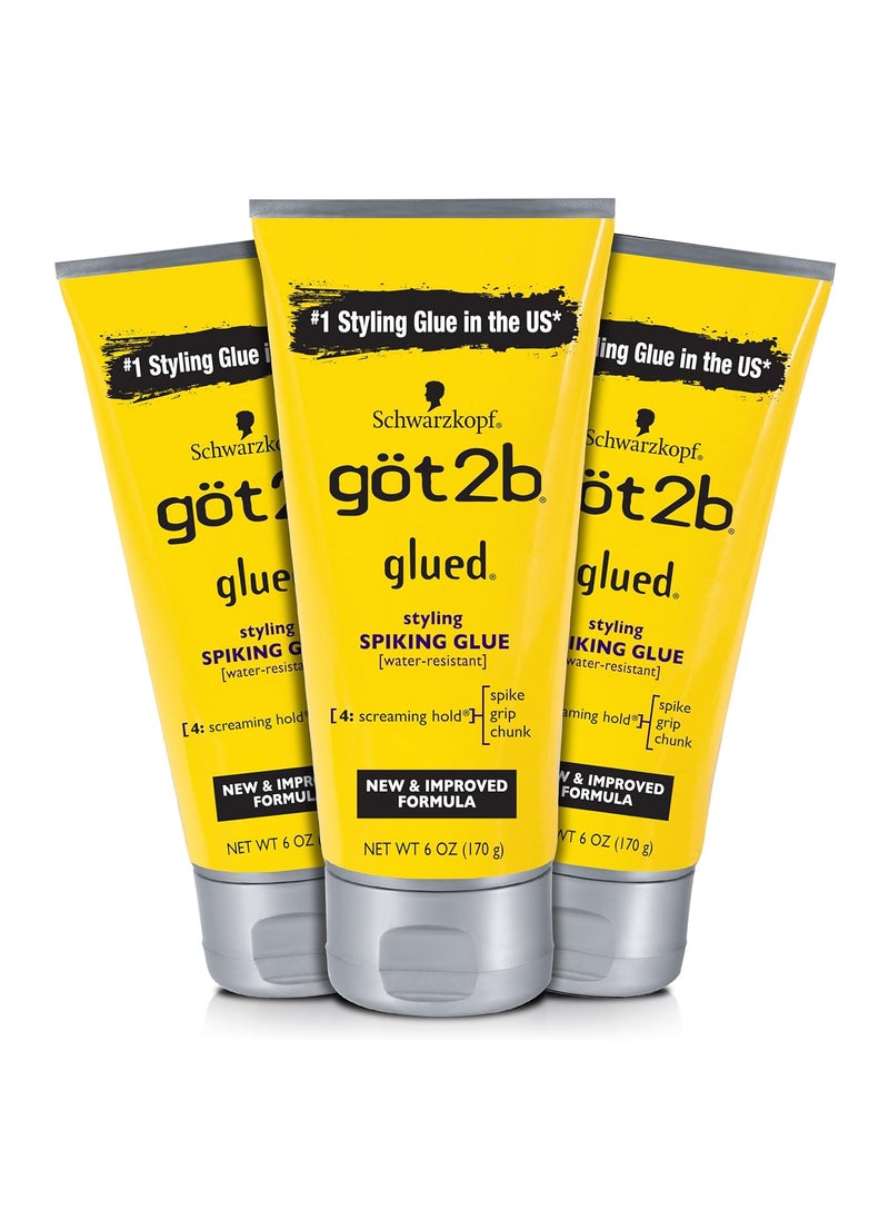 Got2b Glued Styling Spiking Hair Gel, 6 oz (Count of 3)