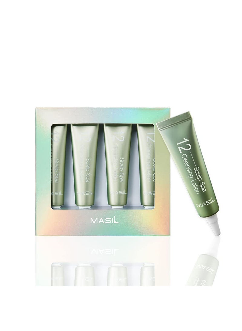 Masil 12 Scalp Lotion Scalp Spa AHA BHA Cleansing Lotion Scalp Care Calming Moisturize Sooth Nourish Scalp Dandruff Dry Itchy Scalp Scaling 1Pack 0.5Floz X 4ea Travel Portable