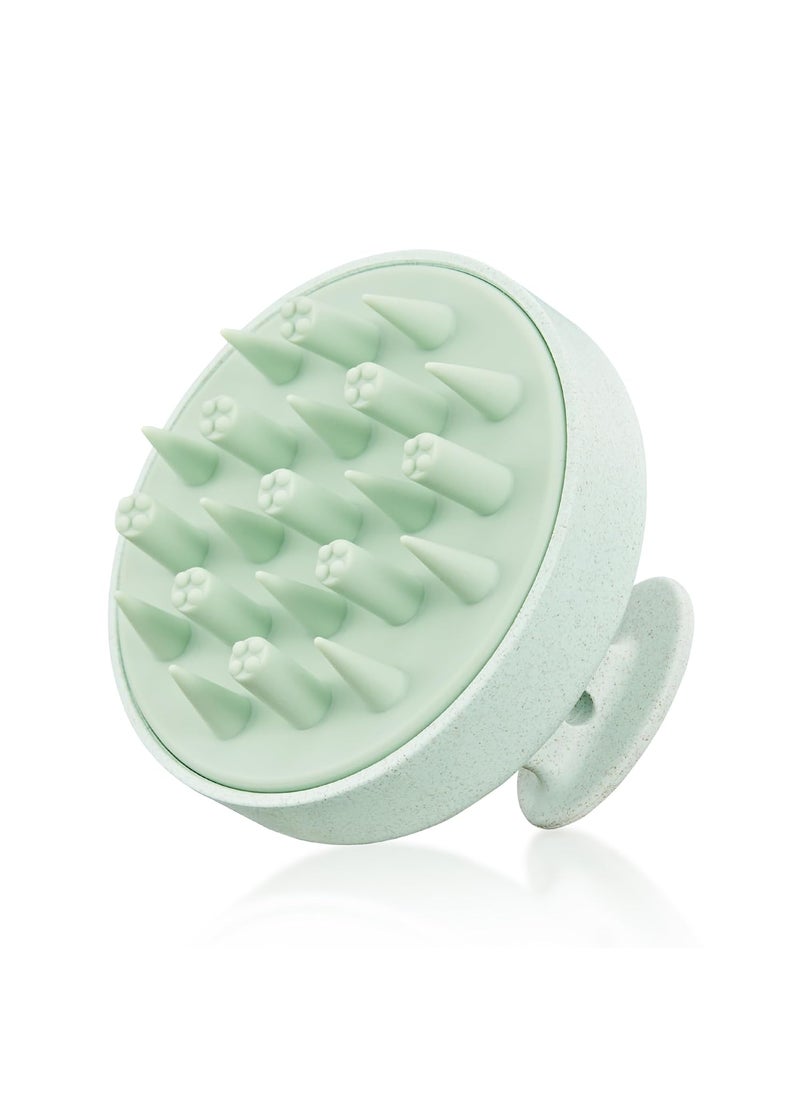 HEETA Hair Scalp Massager for Hair Growth, Shampoo Brush, Scalp Exfoliator with Soft Silicone Bristles, Scalp Scrubber for Dandruff Removal to Relieve Stress, Wet Dry Hair, Updated Material, Green