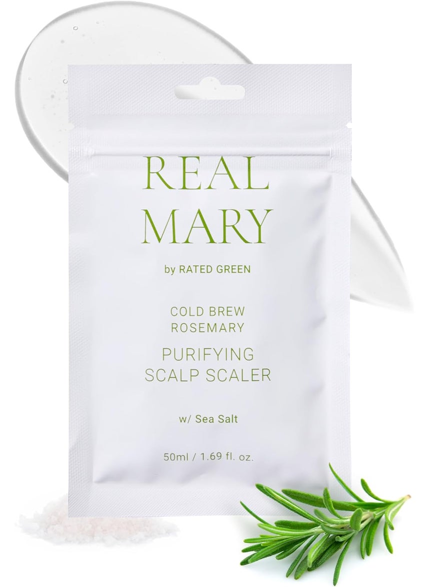Rated Green Real Mary Cold Brew Rosemary Purifying Scalp Scaler w/Sea Salt | Hypoallergenic Korean Dry Scalp Hair Care for Flaky, Itchy & Mild Troubled Scalp | Deep Conditioning Treatment 1.69 fl oz