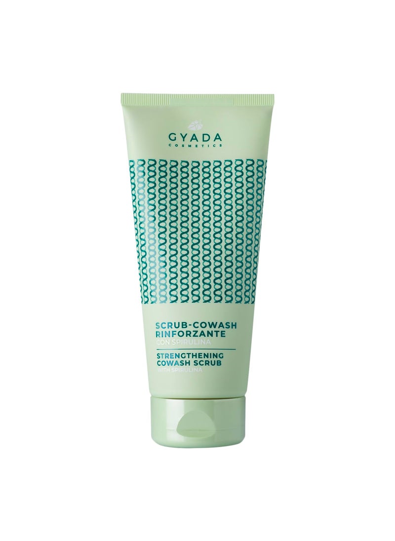 Strengthening CoWash Scrub with Spirulina, Cleansing and Exfoliating, with Plant Microgranules of Hazelnuts and Almonds, for Gentle and Frequent Washes, with Oat and Ginseng, 200 ml.