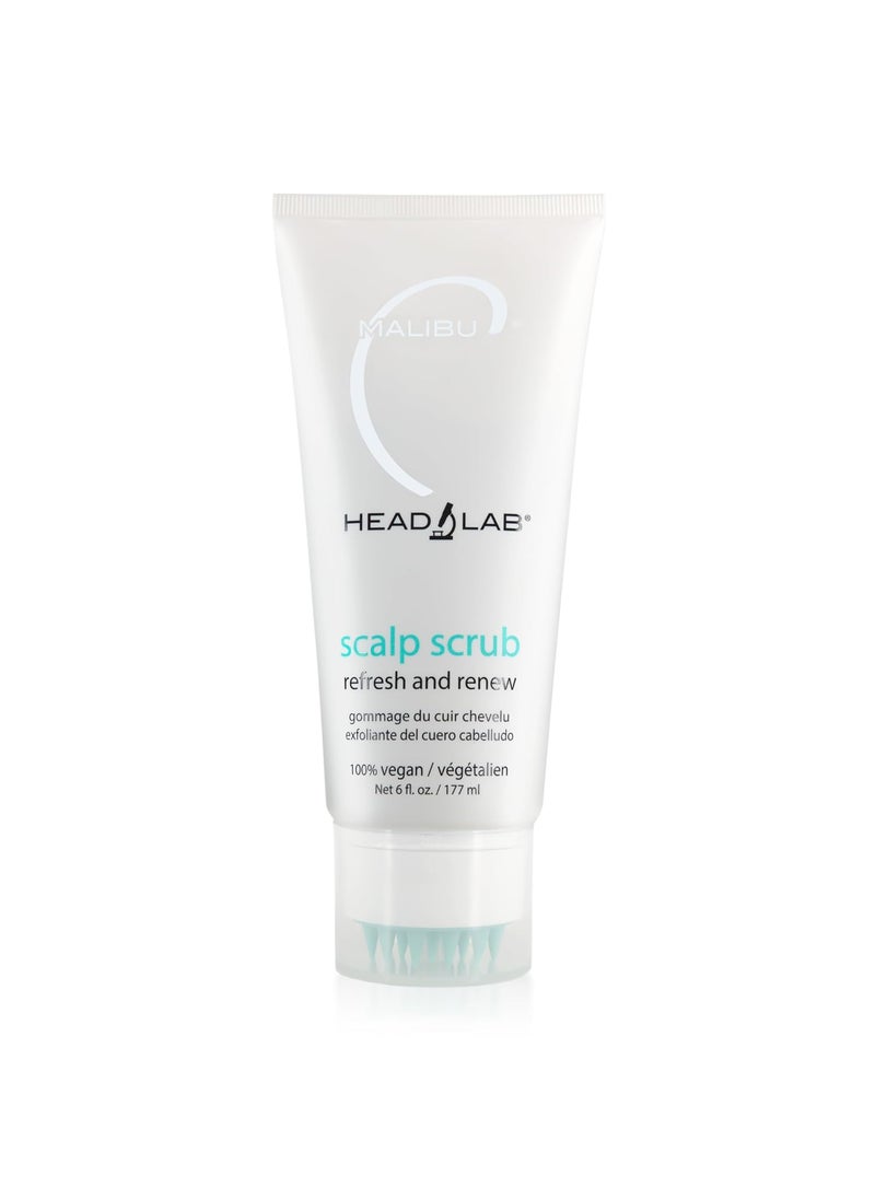 Malibu C Head Lab Scalp Scrub - Gentle Scalp Exfoliator Enriched with Activated Charcoal and Jojoba Esters - Clean, Vegan Hair Care (6 oz)