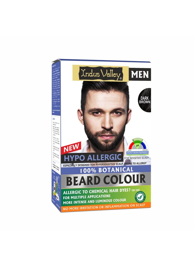 Indus Valley 100% botanical Hypo Allergic Beard Color for Men (Dark Brown) Beard Dye For Men Dark Brown, Men's Natuiral Beard Coloring Kit, Amonia & PPD Free Made up of 8 Organic Ingredients
