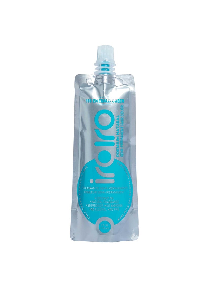 Iroiro Natural Premium Semi-Permanent Hair Color 115 Emerald Green 4oz