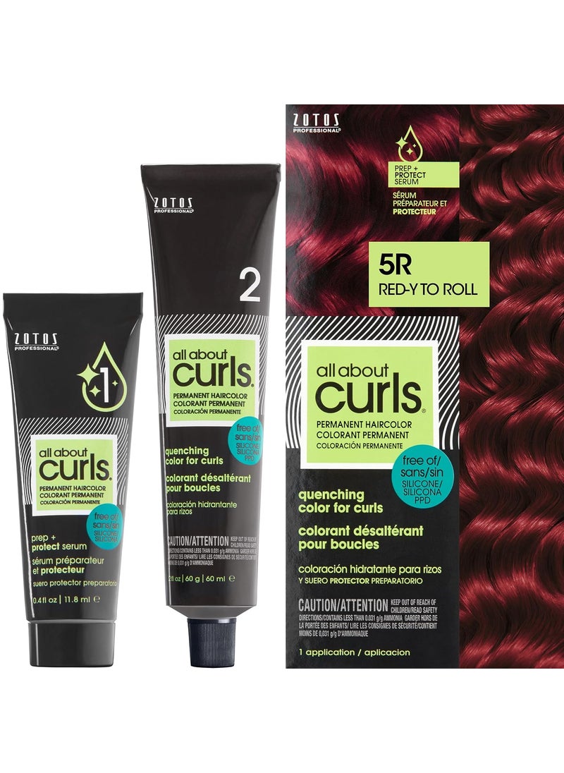 All About Curls Permanent Hair Color Dye For Curly Hair | 100% Gray Coverage | Nourished & Radiant Curls | Vibrant Shine & Color