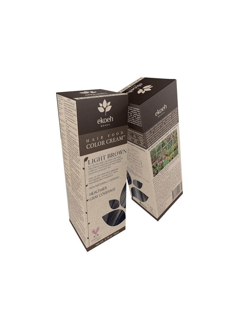 Hair Color EKOEH BRASIL Cream Light Brown, PPD FREE, VEGAN 2.7fl.oz