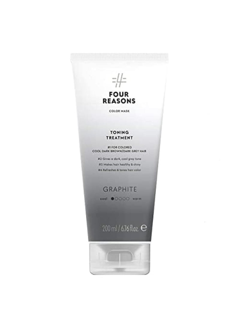 FOUR REASONS Color Mask - Graphite - (27 Colors) Toning Treatment, Color Depositing Conditioner, Tone & Enhance Color-Treated Hair - Semi Permanent Hair Dye, Vegan and Cruelty-Free, 6.76 fl oz