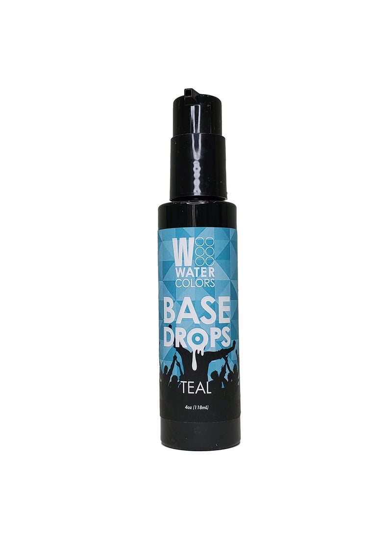 Watercolors Base Drops, Water-Based Formula with Nano-Pigments for Ultimate Versatility in Fashion Color Maintenance, Temporary Hair Dye Color Booster, Cruelty-Free, 4 oz, TEAL