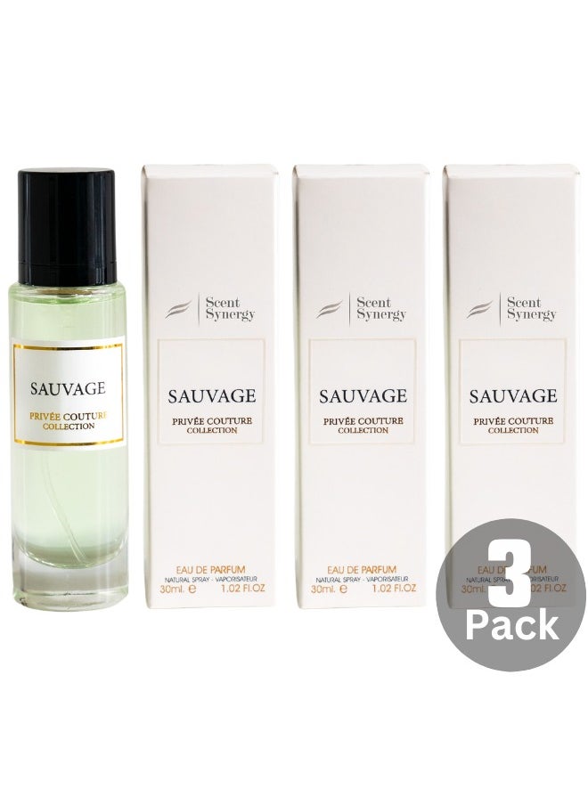 Pack of 3 Sauvage EDP Travel Size 30 ml