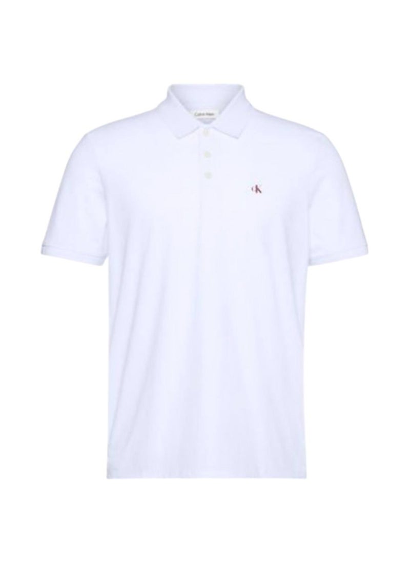 Men's  Smooth Cotton Polo Shirt  - Cotton Blend, White