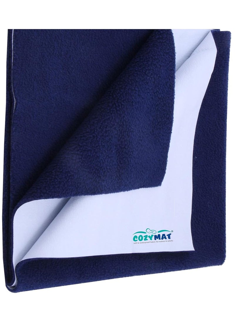 Newnik Waterproof Dry Sheet/Reusable MAT/UNDERPAD/Absorbent Sheets/Mattress Protector Navy Blue, Large