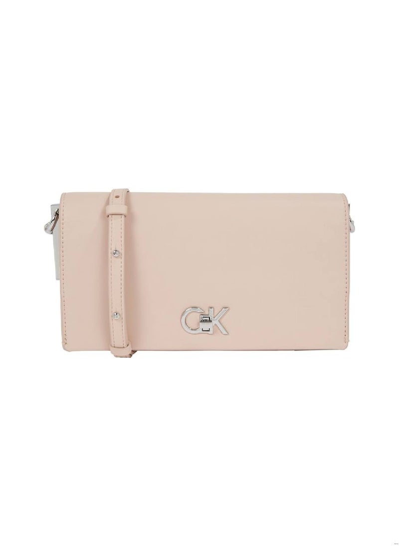 Women's Crossbody Wallet Bag - Polyester Blend, Pink