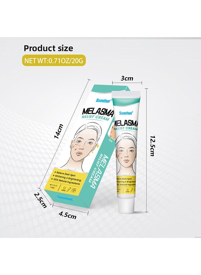 Melasma Relief Cream-(Relieve Dark Spot+Whitening&Brightening+100%Natural Ingredients) Hyperpigmentation, Melasma, Freckles, Sun Spots - For All Skin Types 20g