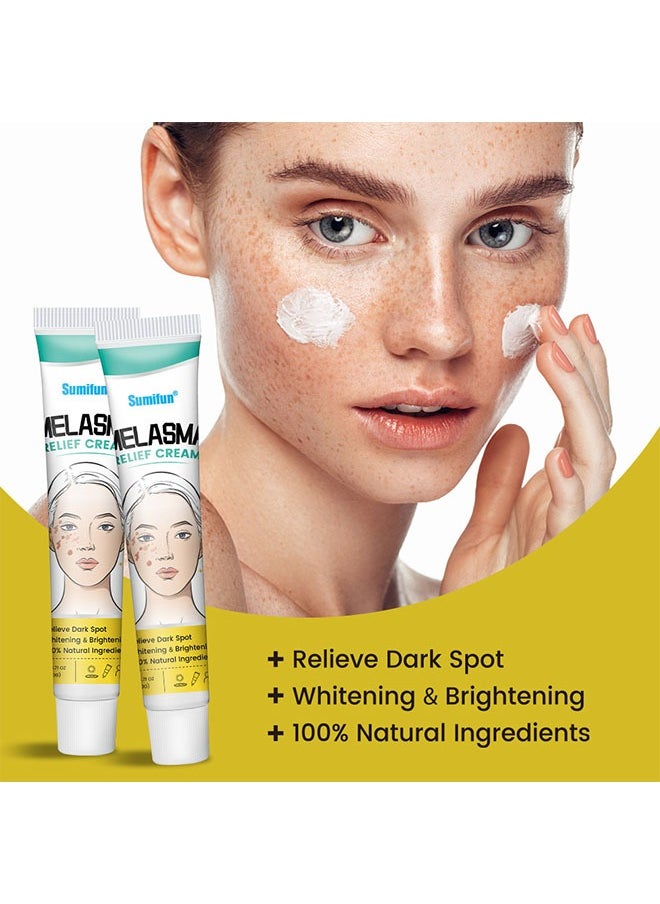 Melasma Relief Cream-(Relieve Dark Spot+Whitening&Brightening+100%Natural Ingredients) Hyperpigmentation, Melasma, Freckles, Sun Spots - For All Skin Types 20g