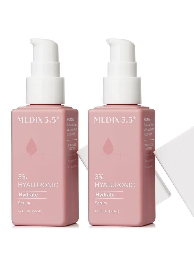 Medix 5.5 3% Concentrated Hyaluronic Acid Hydrating Gel Body Booster Dry Skin Moisturizer, Anti Aging Skin Care Booster For Restoring Skin Barrier, Wrinkles, Fine Lines, Pack of 2