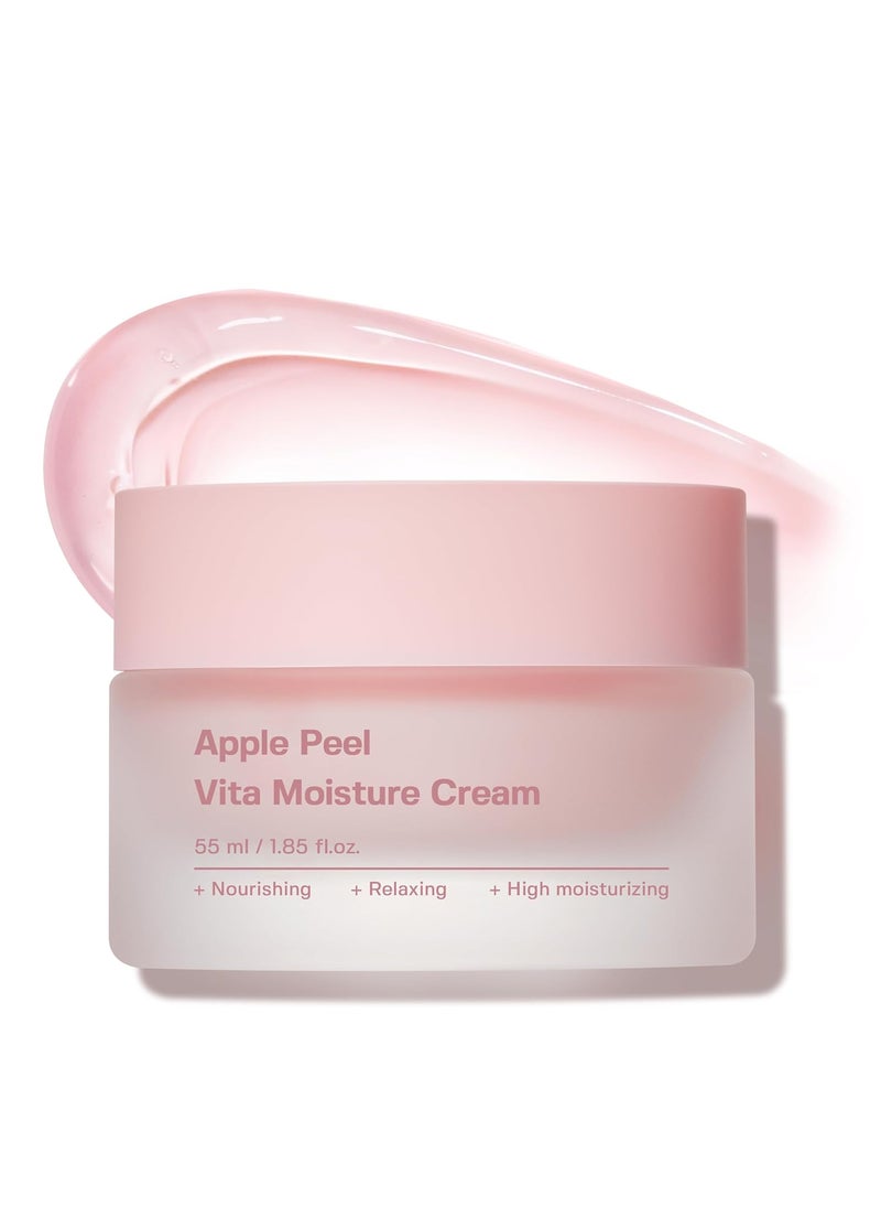 SUNGBOON EDITOR Apple Peel Vita Moisture Cream, facial moisturizing cream, hydrating dry & oily skin, soothe & moisturize rough skin, korean skincare