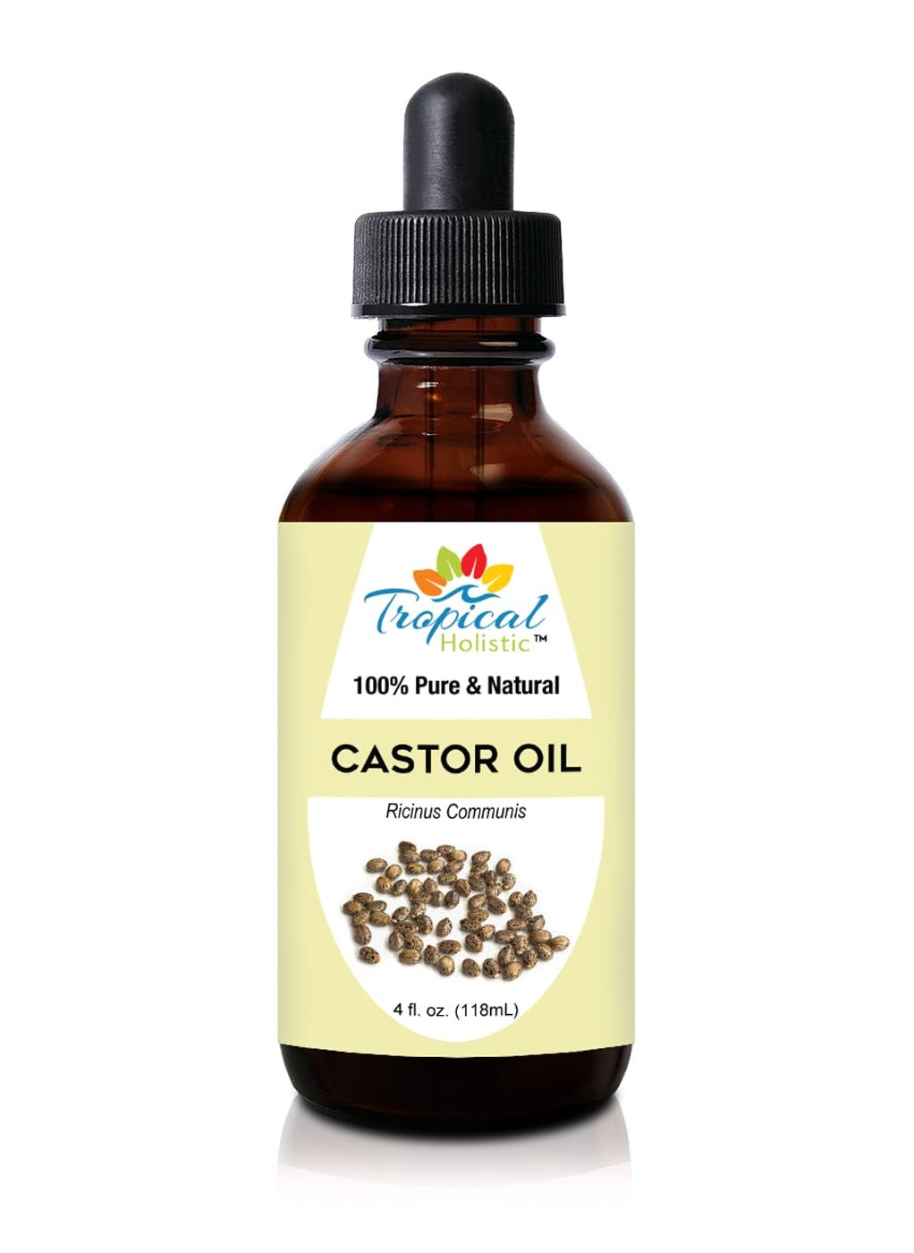 Pure Organic Castor Oil 4oz- All Natural Hexane Free Cold Pressed Castor Oil for Hair Growth, Enhances Eyelashes, Eyebrows, Moisturizes Dry Skin - Aceite de ricino 100 puro y natural