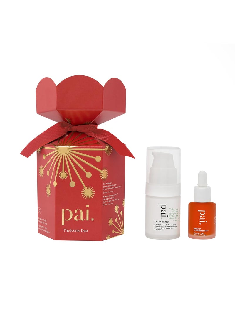 Pai Skincare - The Iconic Duo | Rosehip BioRegenerate Facial Oil (10ml) + The Anthemis (15ml) | Two-Step Routine, Hydrating, Moisturizing | Natural, Vegan, Sensitive Skincare (2 Piece Set)