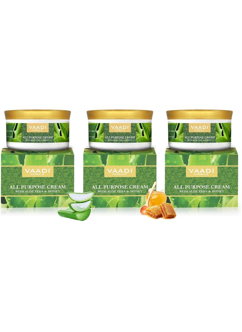 Vaadi Herbals All Purpose Skin Cream | Skin, Hair, Anti Aging, Stretch Marks 16 Oz(Pack of 3 X 150 Gms) | All Natural Ingredients