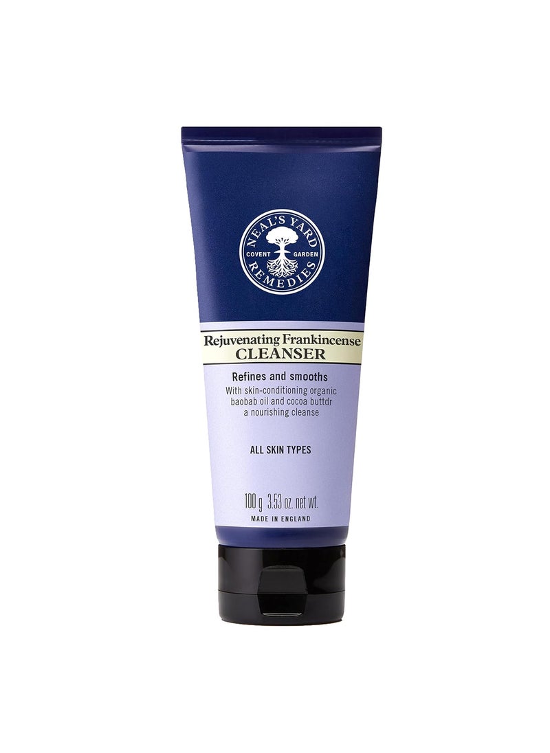 Neal's Yard Rejuvenating Frankincense Cleanser with Aloe Vera & Cocoa Butter, Smoothes & Refines, All Skin Types, Vegan Approved, Cruelty-Free 100mL