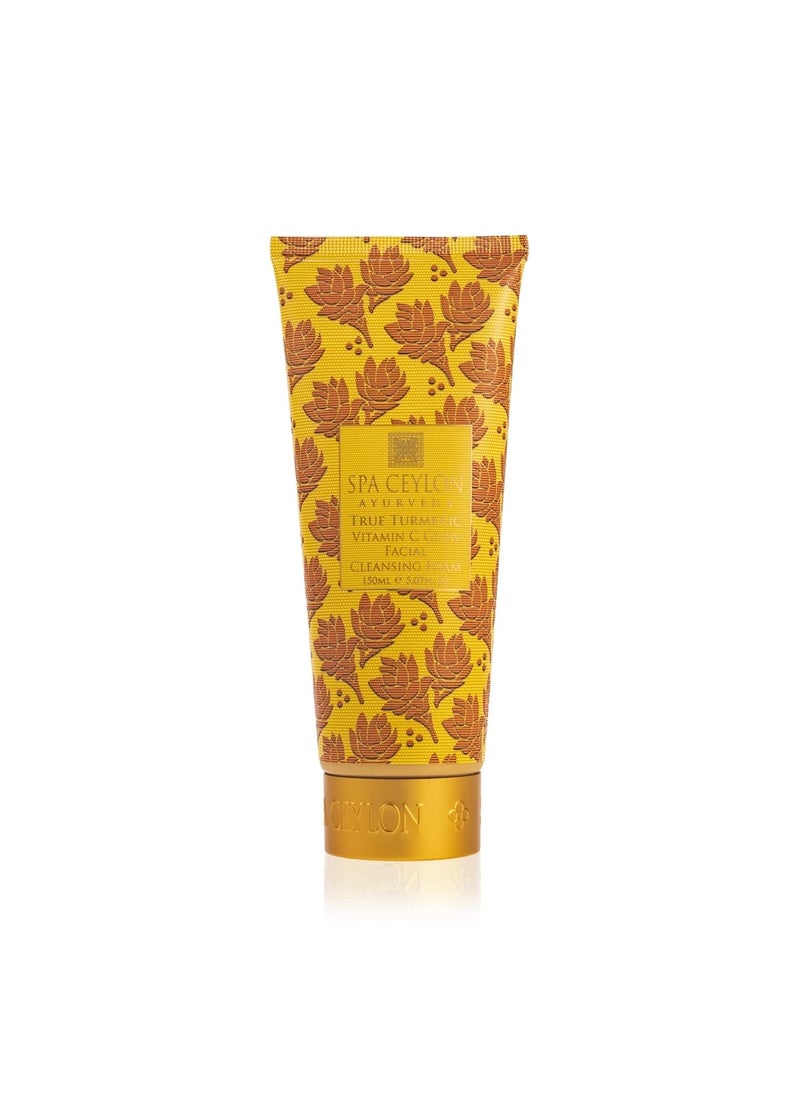 SPA CEYLON True Turmeric Vitamin C Glow Facial Cleansing Foam | For All Skin Types | Acne Prone and Dark Spots | Vitamin C | Foaming Facial Cleanser