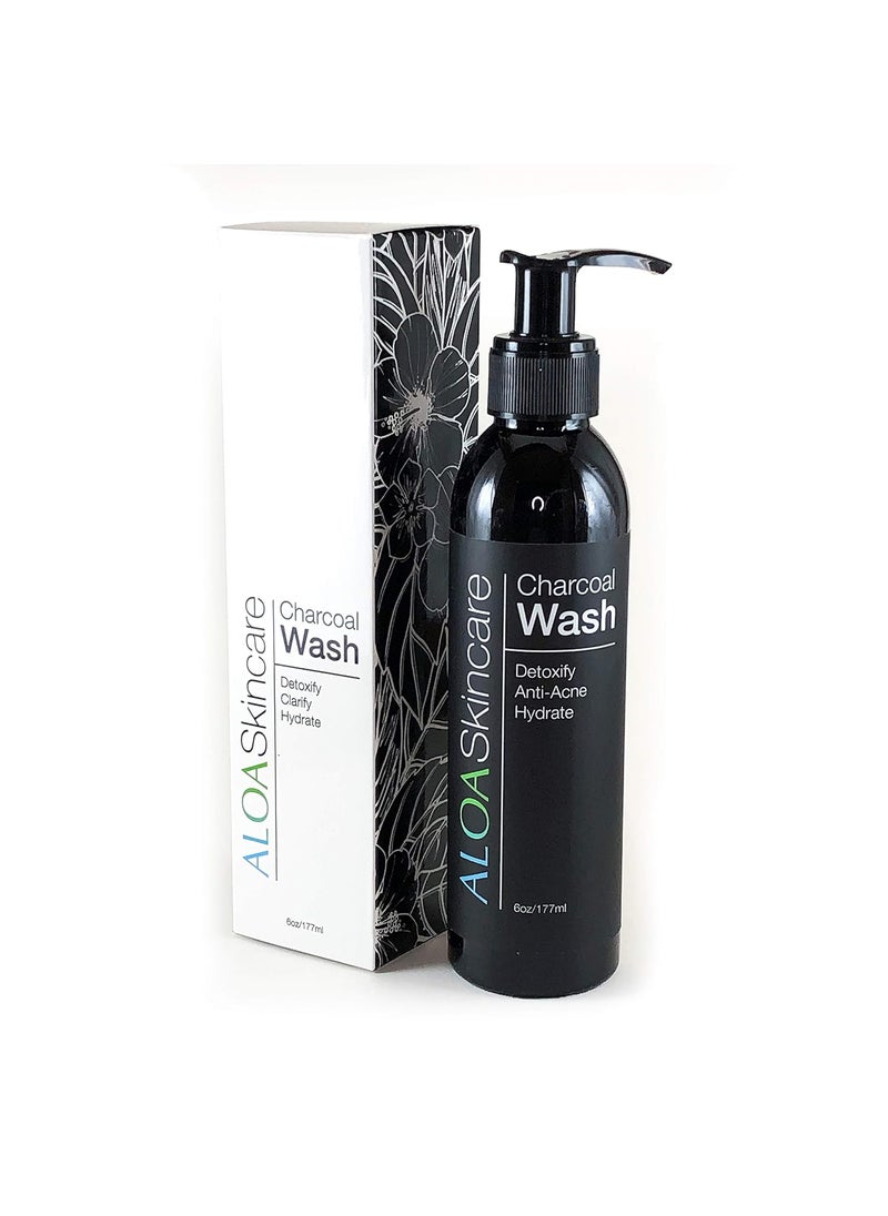 ALOA Skincare Detoxifying Activated Charcoal Face Wash with Vitamin C & Green Tea, Acne Fighting Facial Cleanser