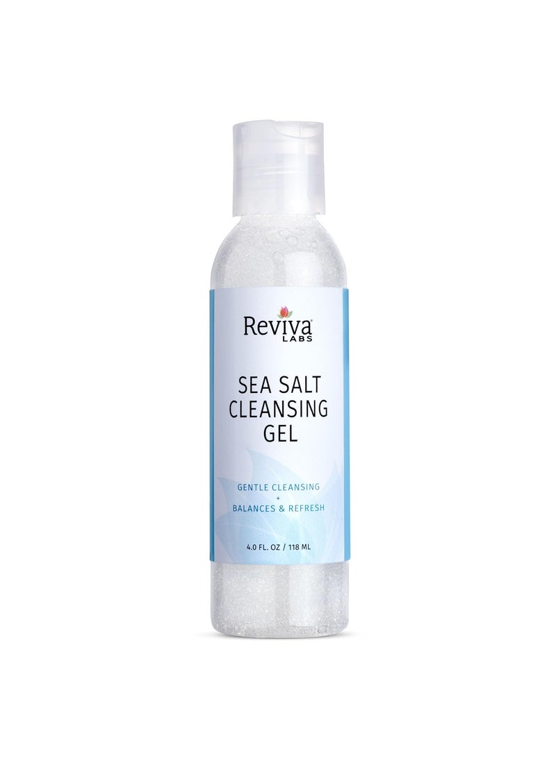 Reviva Labs Sea Salt Face Wash 4 fl oz – Gentle Facial Cleanser with Mineral-Rich Sea Salt for Balanced, Hydrated, & Refreshed Skin – Cleansing Gel for All Skin Types, Including Sensitive Skin