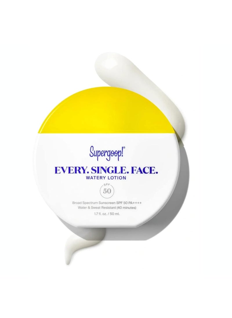 Supergoop! Every. Single. Face. Watery Lotion - 1.7 fl oz - Broad Spectrum SPF 50 PA++++ Sunscreen Lotion - Water & Sweat Resistant - All Skin Types