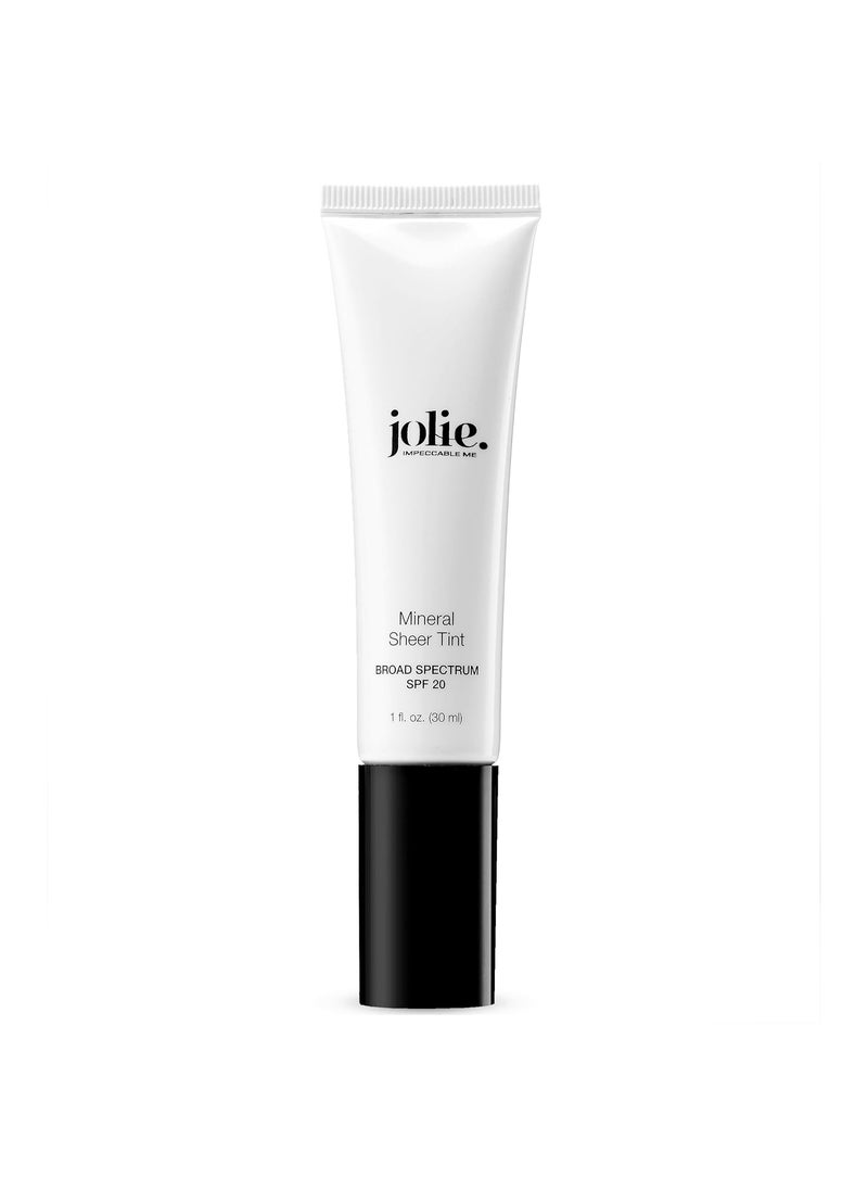 Jolie Mineral Sheer Tint SPF 20 Oil Free - Face Tinted Moisturizer - Hydration - Coverage - Sunscreen- Mineral Formula - Vegan (Natural Glow)
