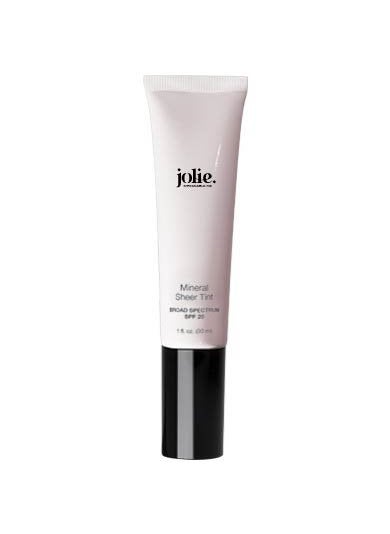 Jolie Mineral Sheer Tint SPF 20 Oil Free - Face Tinted Moisturizer - Hydration - Coverage - Sunscreen- Mineral Formula - Vegan (Fair Glow)