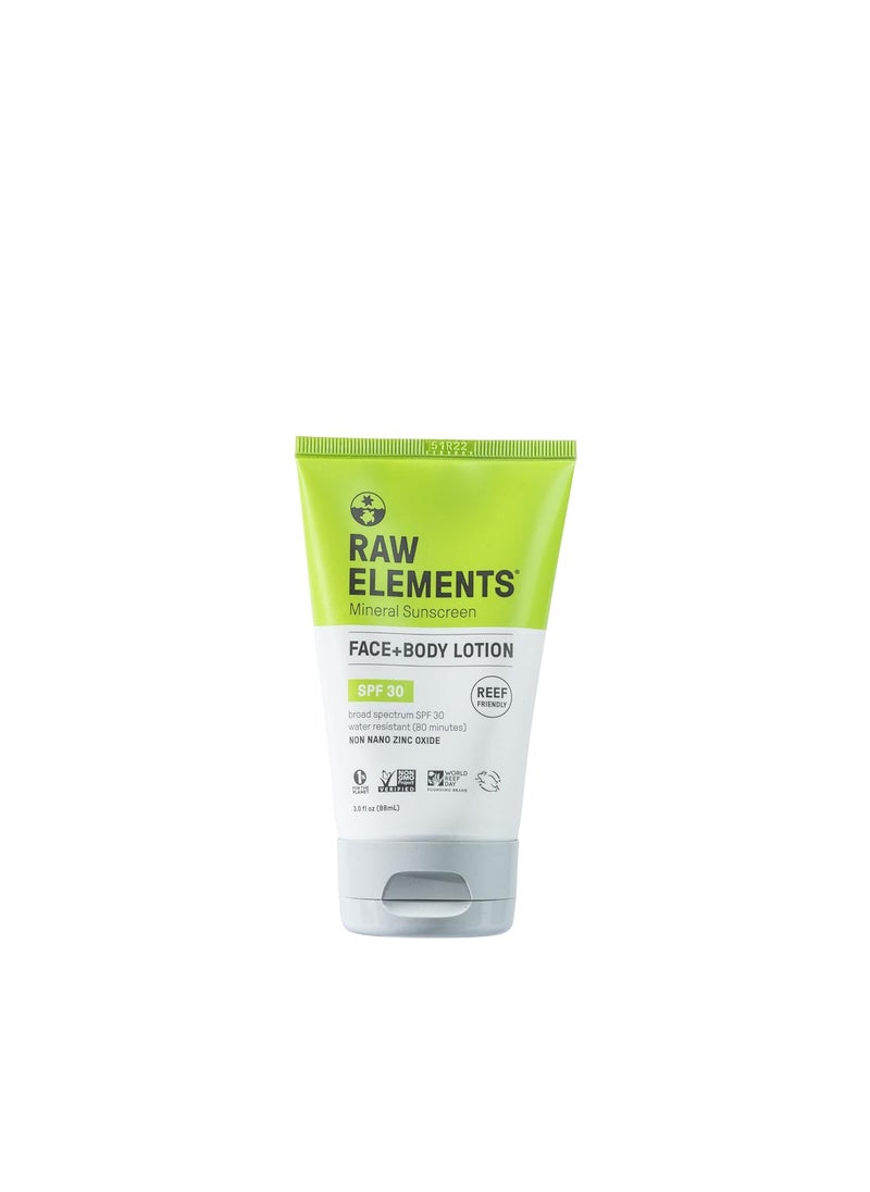 Raw Elements Face and Body All-Natural Mineral Sunscreen, Travel Size 1oz (1-Pack)