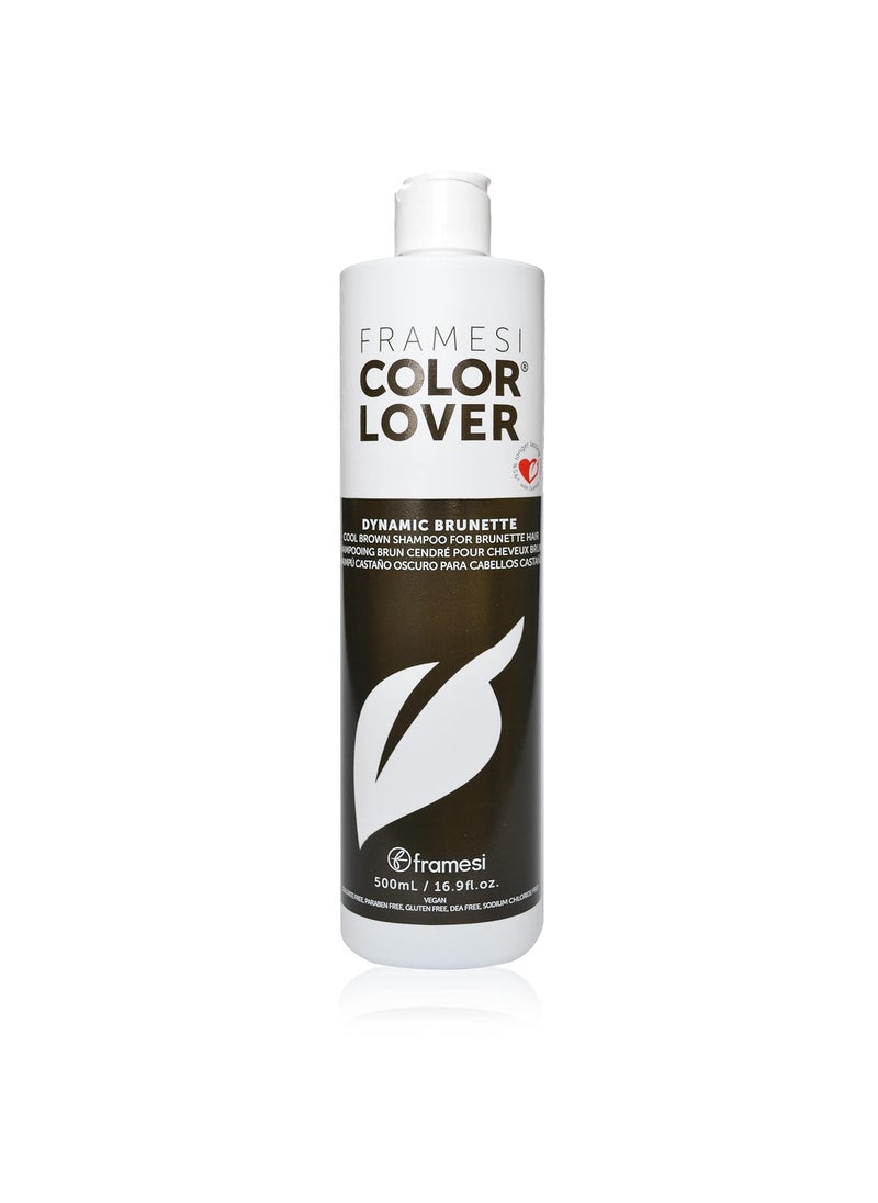 FRAMESI Brunette Hair Care | Color Lover Dynamic Brunette Shampoo, 16.9 fl oz, Sulfate Free Shampoo | Framcolor Extra Charge Chocolate, 4.2 fl oz, Color Refreshing Hair Treatment