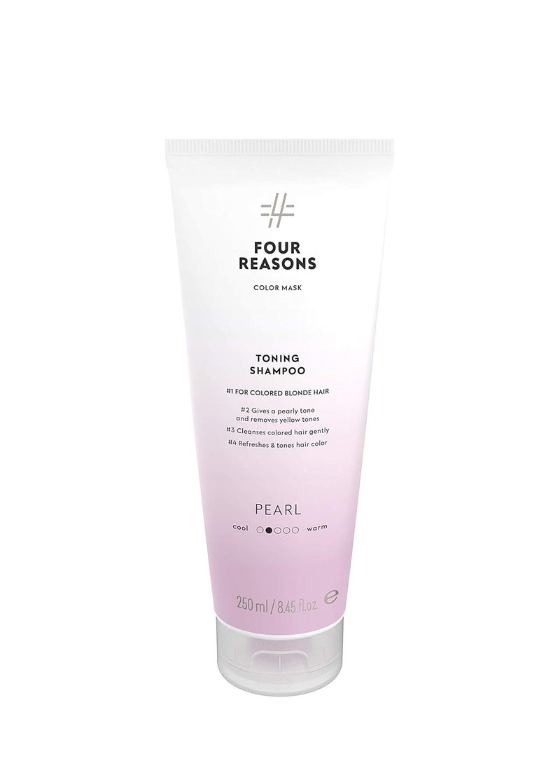 FOUR REASONS Pearl Blonde Hair Toner & Color Depositing Shampoo - Sulfate Free, Vegan, Color Treated Hair, 8.45 Fl Oz (Pearl)