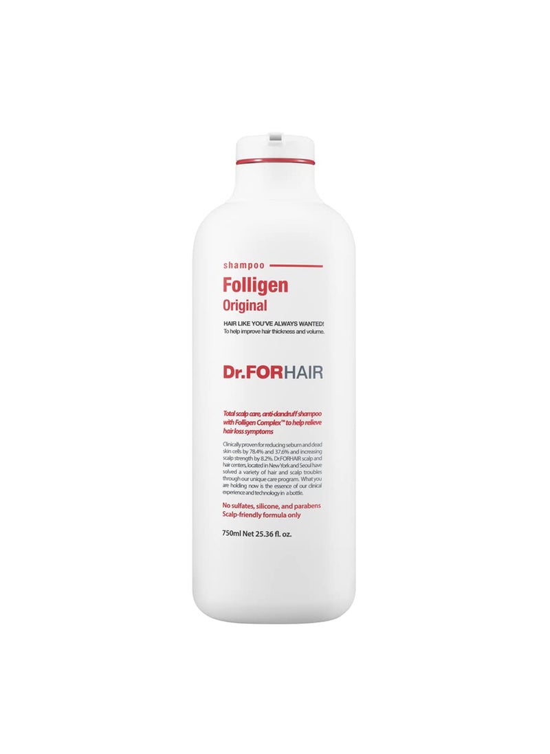 [Dr.FORHAIR] Folligen Shampoo (750 ml/25.36 fl.oz) [Paraben FREE, Silicone FREE, Sulfate FREE]